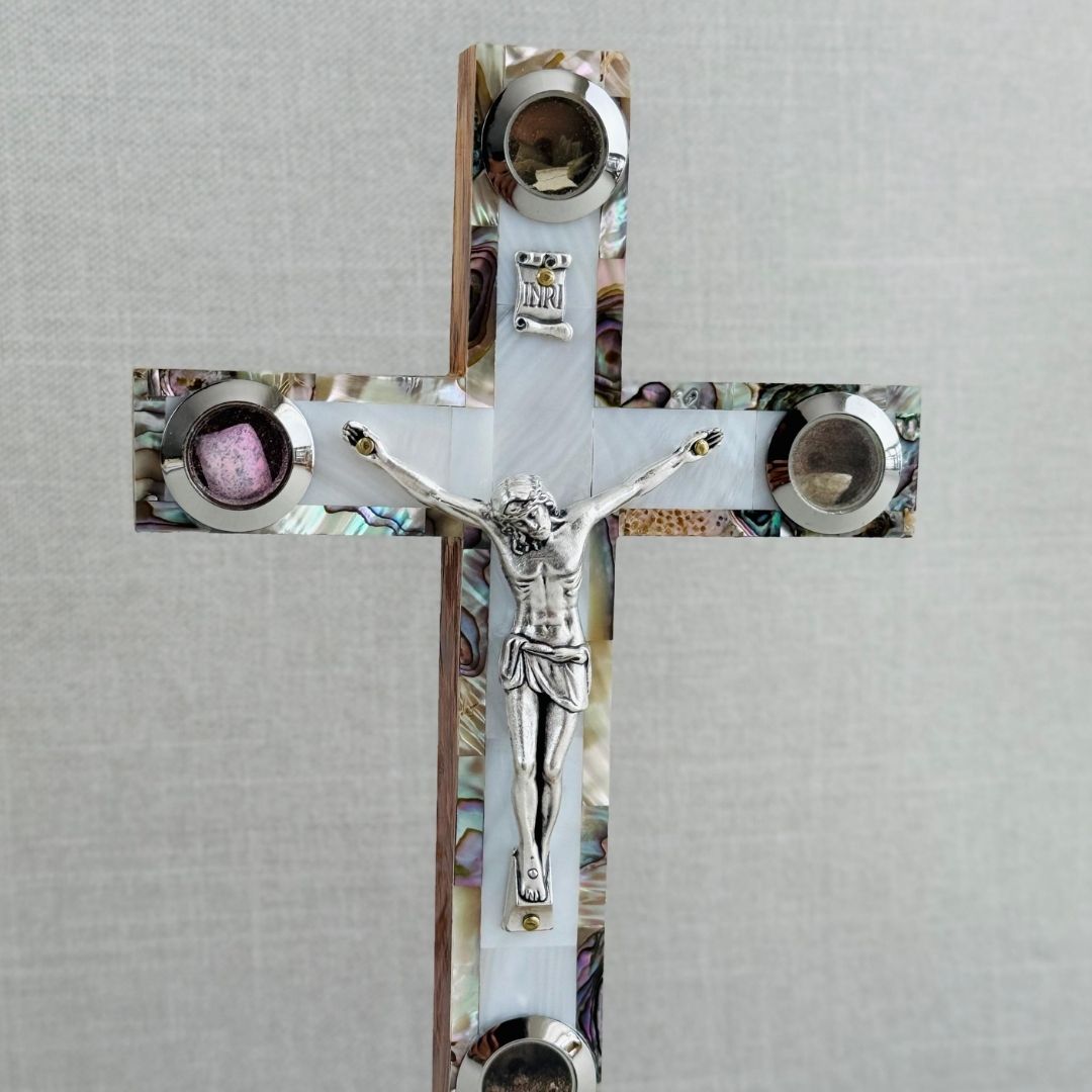 CRUZ DE TIERRA SANTA- CRISTALES CON BASE - Imagen 5