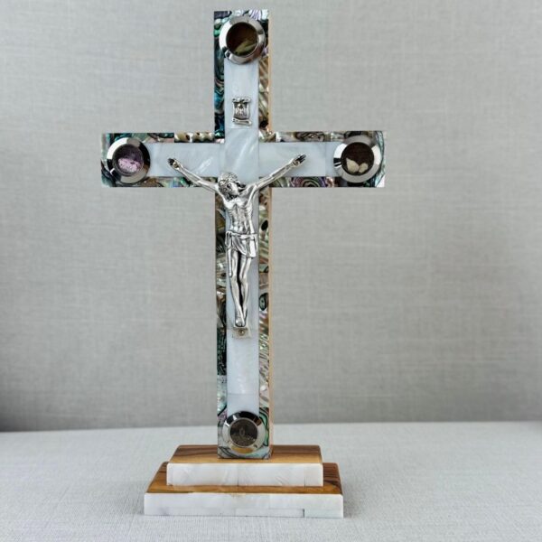 CRUZ DE TIERRA SANTA- CRISTALES CON BASE - Imagen 3