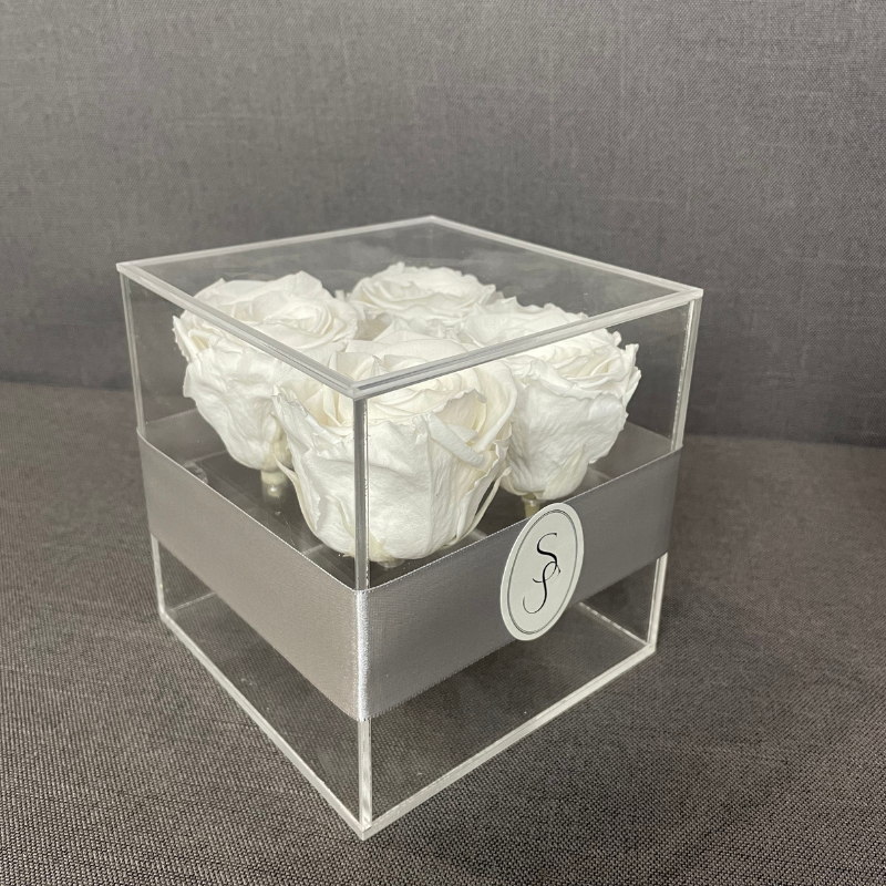 ROSAS BLANCAS PRESERVADAS EN CAJA DE ACRÍLICO - Imagen 4