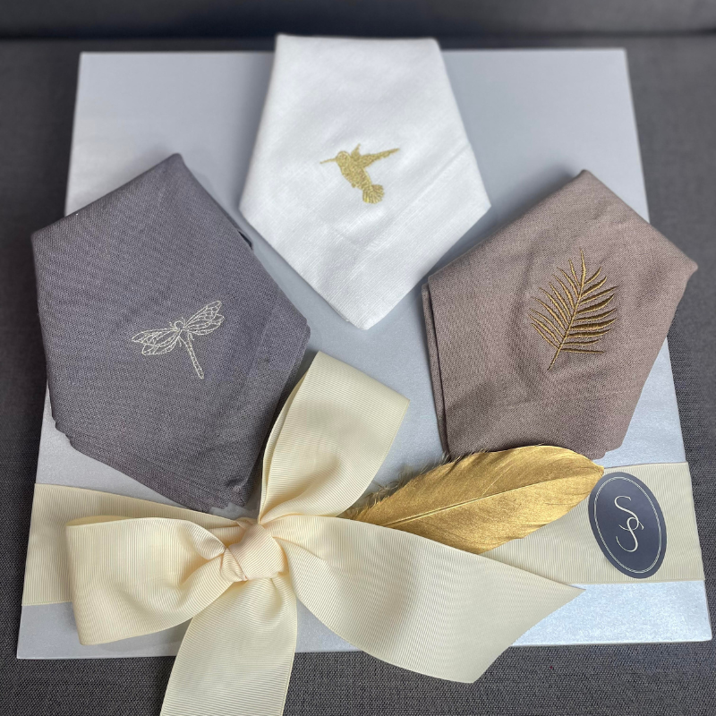 SERVILLETAS DE LINO BORDADAS