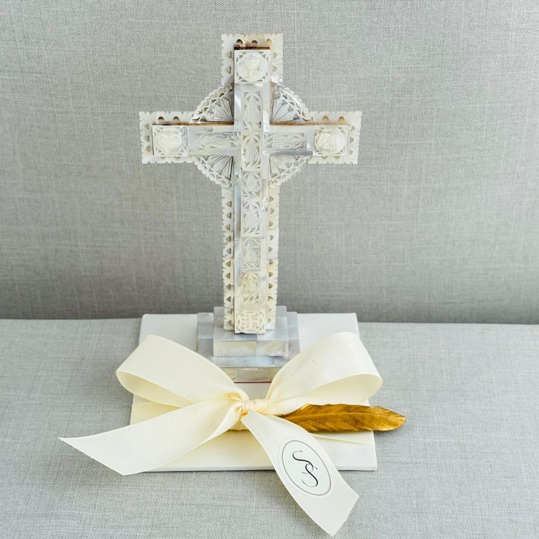 CRUZ DE TIERRA SANTA BROCADA CON CIRCULO - Imagen 2