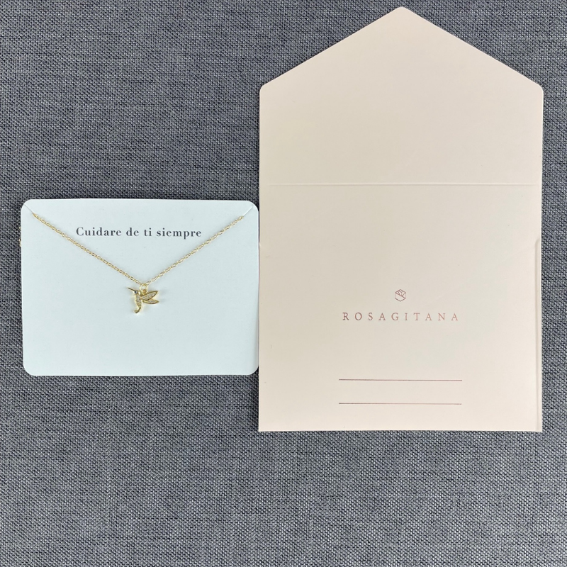 COLLAR CON DIJE COLIBRÍ ROSAGITANA