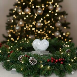 CORAZÓN DE MÁRMOL BLANCO PUNTA PLANA