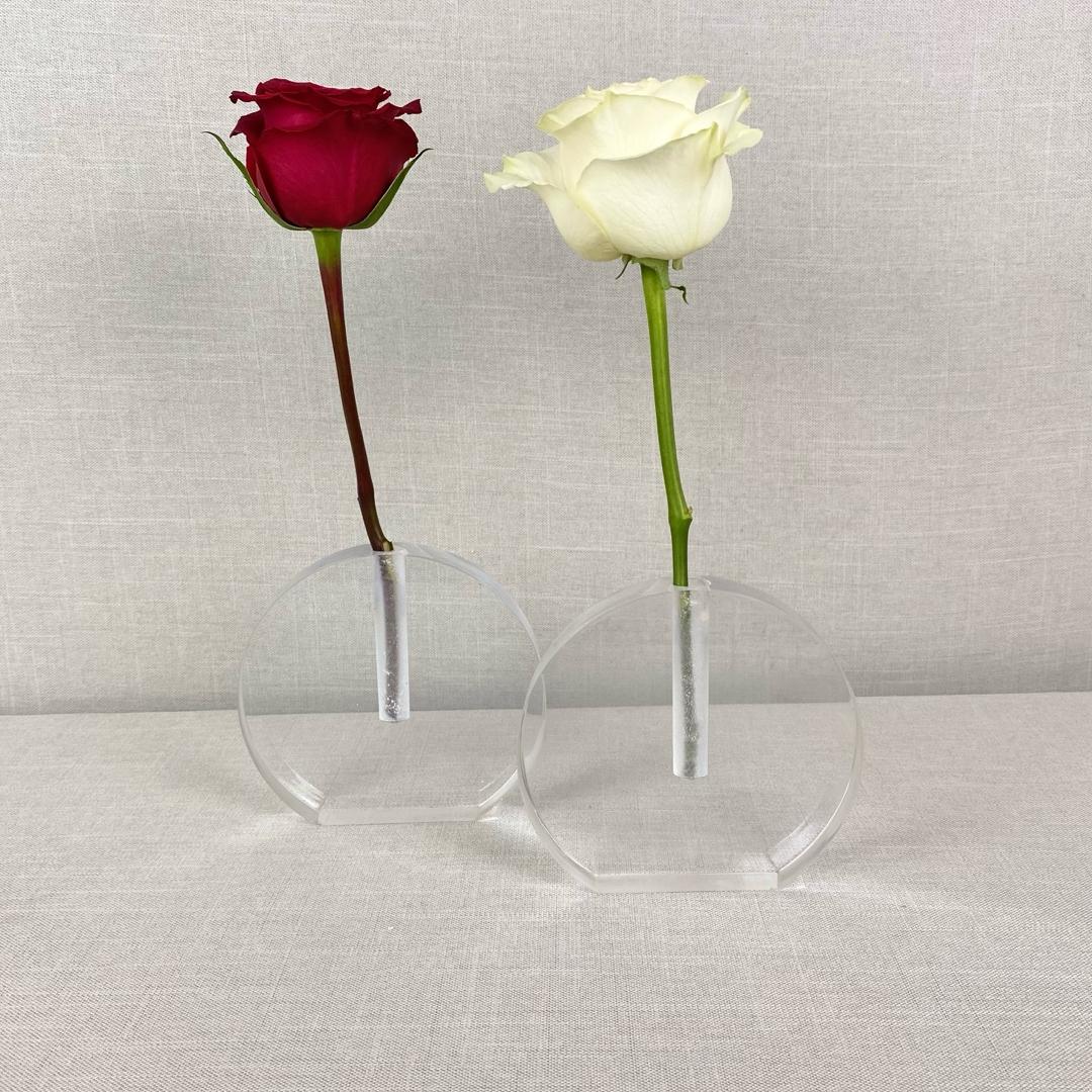 FLORERO DE ACRÍLICO REDONDO