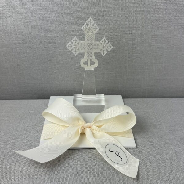 CRUZ DE ACRÍLICO MINI MARFIL – PAQUETE 10 PIEZAS